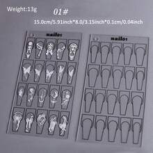 1PC Acrylic Nail Art Practice Display Board, Double-Sided Reusable Nail Shape Template For Nail Art Practice And Display, Nail Styling Tool, For Daily Nail Art And Beginners - Clear - View 11