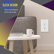 5PCS Decorative Receptacle Wall Plate, 1-Gang Standard Size Outlet Decorator Cover, Polycarbonate Dual Port Faceplates Covers, Screws Included - 5PCS - View 3