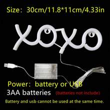 1pc LED Letter XOXO Neon Wall Hanging Light, Battery & USB Powered, Romantic Decorative Night Light For Home, Holiday, Party, Wedding, Birthday Gift, Atmosphere Lamp For Bedroom, Room, Living Room Decor - Xoxo Neon - View 13