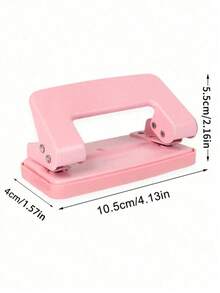 2pcs Solid Color Dual Hole Puncher, Portable Manual Hole Punch Machine, Suitable For Office Binding Supplies, School Notebooks, Scrapbooks And Stationery - Sets - View 4