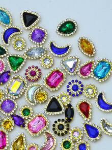 50pcs Multicolor Handmade Sewing Rhinestone Claws, Rhinestone Clothing, Shoes, Hats, Bags DIY Materials, Jewelry Accessories - Color Mixing - View 2