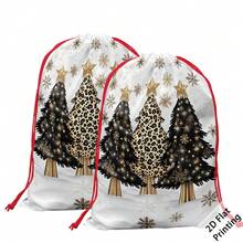 2pcs Christmas Theme Oversized Gift Bags, Christmas Tree Snowflake Gift Box Pattern Print, Can Be Used As Christmas Gift Bags, Decorative Props Yard Storage Bags, Create Christmas Atmosphere, Perfect For Holiday Gift Bags, Wedding Packaging, Birthday Party Gift Bags, Etc. - Multicolor - View 10