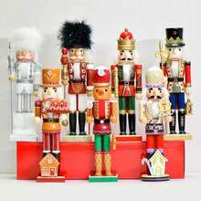 35cm Gingerbread Man Chef Calendar Nutcracker Soldier Christmas Decoration Figurine - Multi-color - View 1
