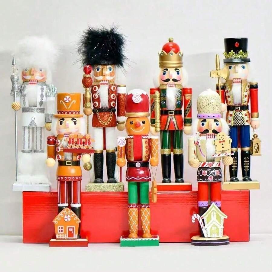 35cm Gingerbread Man Chef Calendar Nutcracker Soldier Christmas Decoration Figurine - Multi-color - View 1