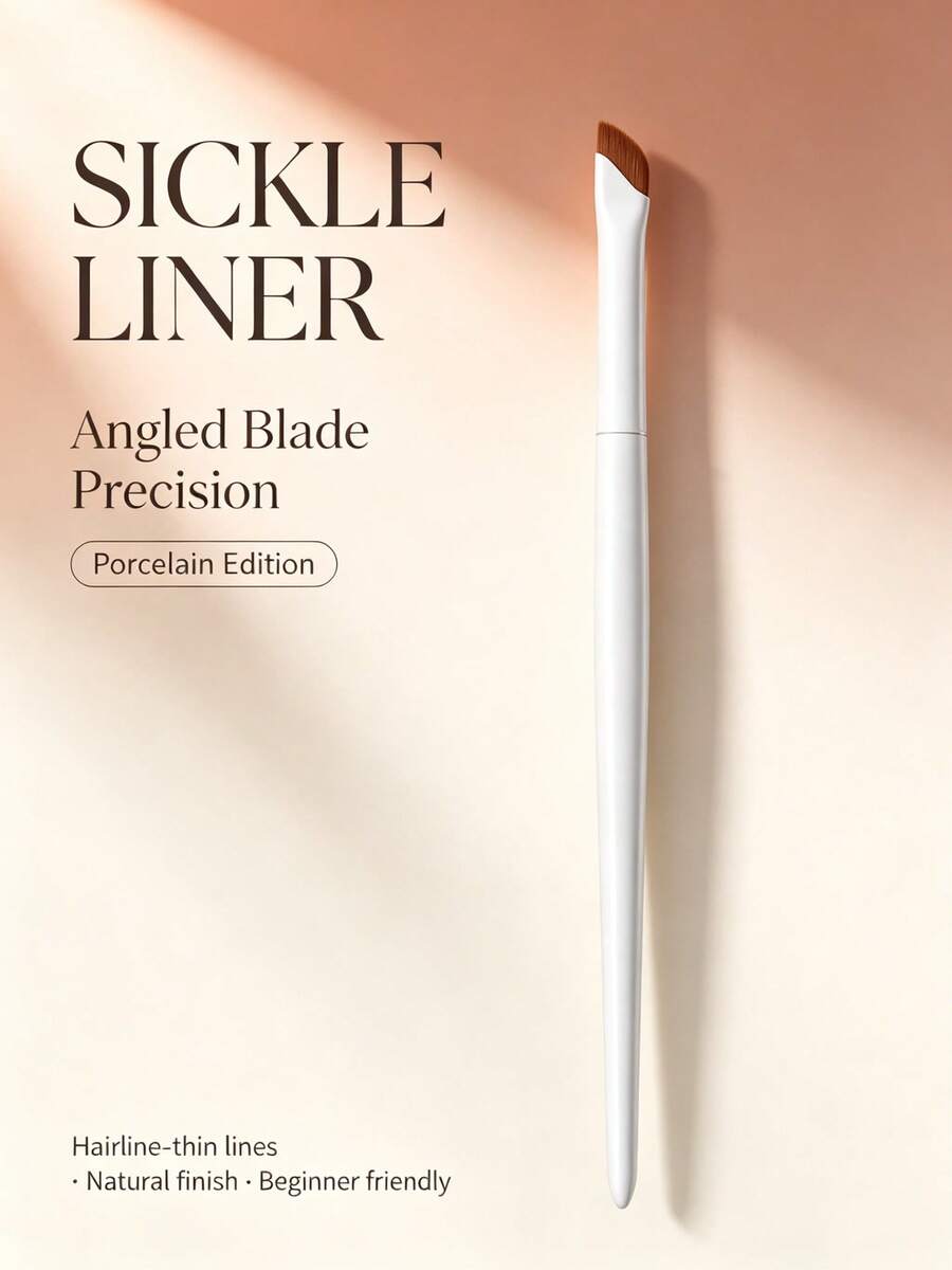 White Angled Fine Blade Eyeliner Brush Makeup Brush Eye Brush Beginner Tool - Multicolor - View 1