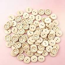 (100pcs/Bag) 2cm Round Double Hole Buttons Home Decor Handmade DIY Clothing Accessories - B-Khaki - View 10