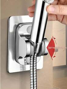 No-Drill Adjustable Shower Head Holder, Strong Adhesive Bathroom Shower Head Fixing Base, Handheld Shower Head Bracket For Home Use - A - View 6