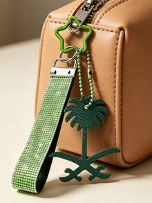 Pu Coconut Camel Palm Tree Bag Charm,Rhinestone Wristband Keychain,Leather Palm Tree Bag Accessory,Fashion Women Handbag Charms,Perfect Holiday Gift - Multicolor - View 8