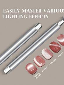 2-In-1 Dual-Head Cat Eye Magnetic Nail Art Tool Set, 3D Cat Eye Nail Effect, Nail Care, Multi-Function Strong Magnetic Cat Eye Gel Nail Polish Steel Ball Adsorption Art Design Accessory, Suitable For Home DIY And Nail Salon Studio - A - View 10