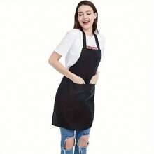 1/3/5/10pcs Women's Polyester Apron, Simple Black With Pockets, Thickened Waist, Fashionable Home Kitchen Workwear, Kitchen Supplies - Multicolor - View 9