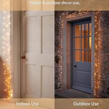 Dripping LED Firework Fairy Lights, Battery Powered (Battery Box, Batteries Excluded), Soft Warm Glow, Flexible Hanging Light Strings, Xmas Party, Mantel And Window Ambient Decoration - Silver - View 9