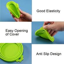 3 Pieces Silicone Pet Food Can Lid, Spoon And Can Opener; Portable Cat And Dog Food Storage Can Lid; Airtight Lid; Pet Health Supplies - Pink - View 5