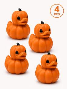 Decoração de Pato de Abóbora de Halloween, Figurinha de Pato em Formato de Abóbora Laranja Fofa, Ornamento de Mesa Assustador de Outono, Adequado para Casa, Lareira, Estante, Escritório, Festa de Halloween e Decoração de Outono - Pato de Abóbora - Visão 12