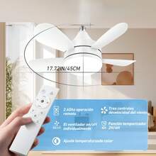Ceiling Fan With Remote Control, Small LED Bulb Fan, Creative Fan Bulbs For Replacement, Ambient Light For Home, Bedroom, Super Quiet, Strong Wind, E27 Light Head, With Memory Function - White - View 11