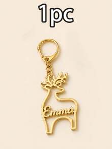 Custom Name Reindeer Keychain, Personalized Christmas Key Chain, Holiday Vacation Bag Charm, Custom Keychain, Customizable 2026 Christmas Gift - Silver - View 9