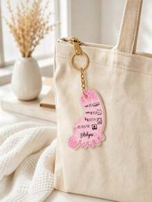 1pc Customized Foot-Shaped Acrylic Keychain, Personalized Text Date Weight Key Ring, Custom Commemorative Souvenir Gift, Suitable For Family - Multicolor - View 9