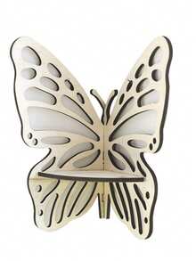 1pc Nordic Girl Style Floral Hollow Storage Rack, Bedroom Corner Wall Decor Organizer - Solid Color Butterfly - View 6