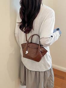 Women's Mini Shoulder Bag Versatile Commuter Bag Underarm Bag Popular Shoulder Bag Handbag - Brown - View 3