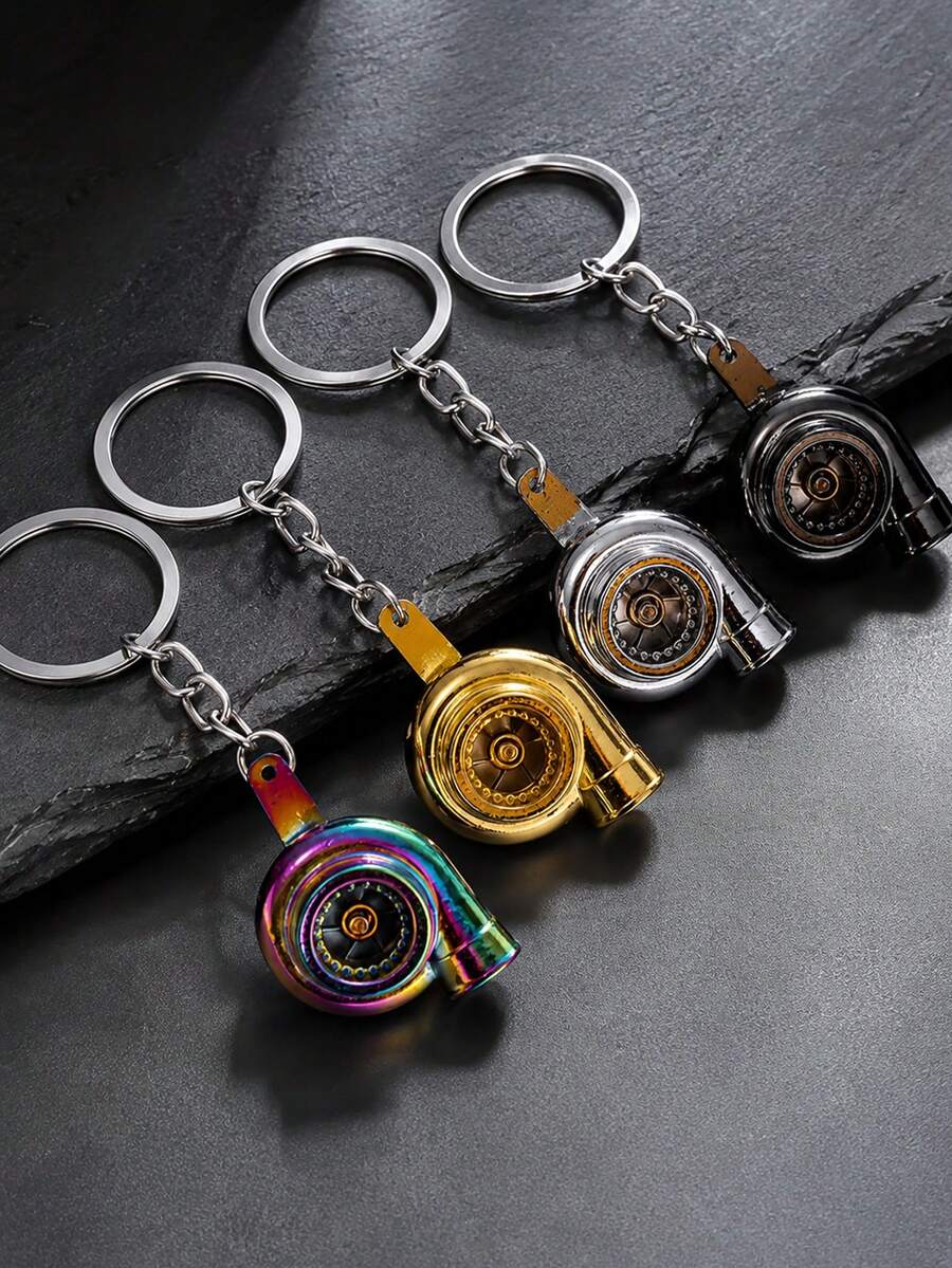 Metal Turbocharger Keychain, Rotating Turbo Key Ring, Car Parts Pendant, Auto Bag Charm, Driver Gift, Car Accessories - Multicolor - View 1