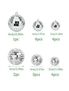 18/24/32pcs Disco Ball Set, Shiny Disco Ball, Reusable Disco Decoration Ball, Mini Disco Ball, Suitable For Cake Decoration, Party, Bar, Holiday Decoration (Silver) - A - View 17