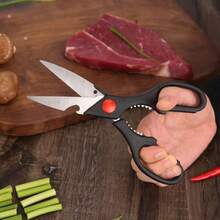 1 buah Gunting Dapur Multifungsi, Gunting Profesional dari Baja Tahan Karat, Cocok untuk Memotong Sayuran, Membuka Botol, dll., Sangat Tajam, Cocok untuk Rumah, Kantor, dan Penggemar DIY - Gunting Dapur Rumah Tangga Multifungsi - View 5
