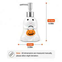 Cute Ghost Shaped Dispenser Bottle, Halloween Bathroom Accessory, Refillable Liquid Soap/Lotion Dispenser, Suitable For Sink Countertop, Pumpkin Bat Decoration, Spooky Vanity Decor, Guest Bathroom Kitchen Hand Soap Container, Autumn Holiday Home Decor Party Display Gift Creative - Multicolor - View 10