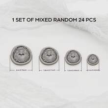 10/15/18/20/21/24入 11/15/18/20mm 復古不對稱圓形金屬兩孔鈕扣，適用於襯衫、西裝、針織開襟衫的不對稱縫製鈕扣 - 彩色 - 查看 42