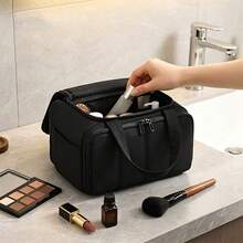 1pc Large Capacity Cosmetic Bag, Portable Handheld Storage Bag, Dry & Wet Separation Travel Bag, Compartment Storage Toiletry Bag, Can Be Hung On Luggage - Multicolor - View 7