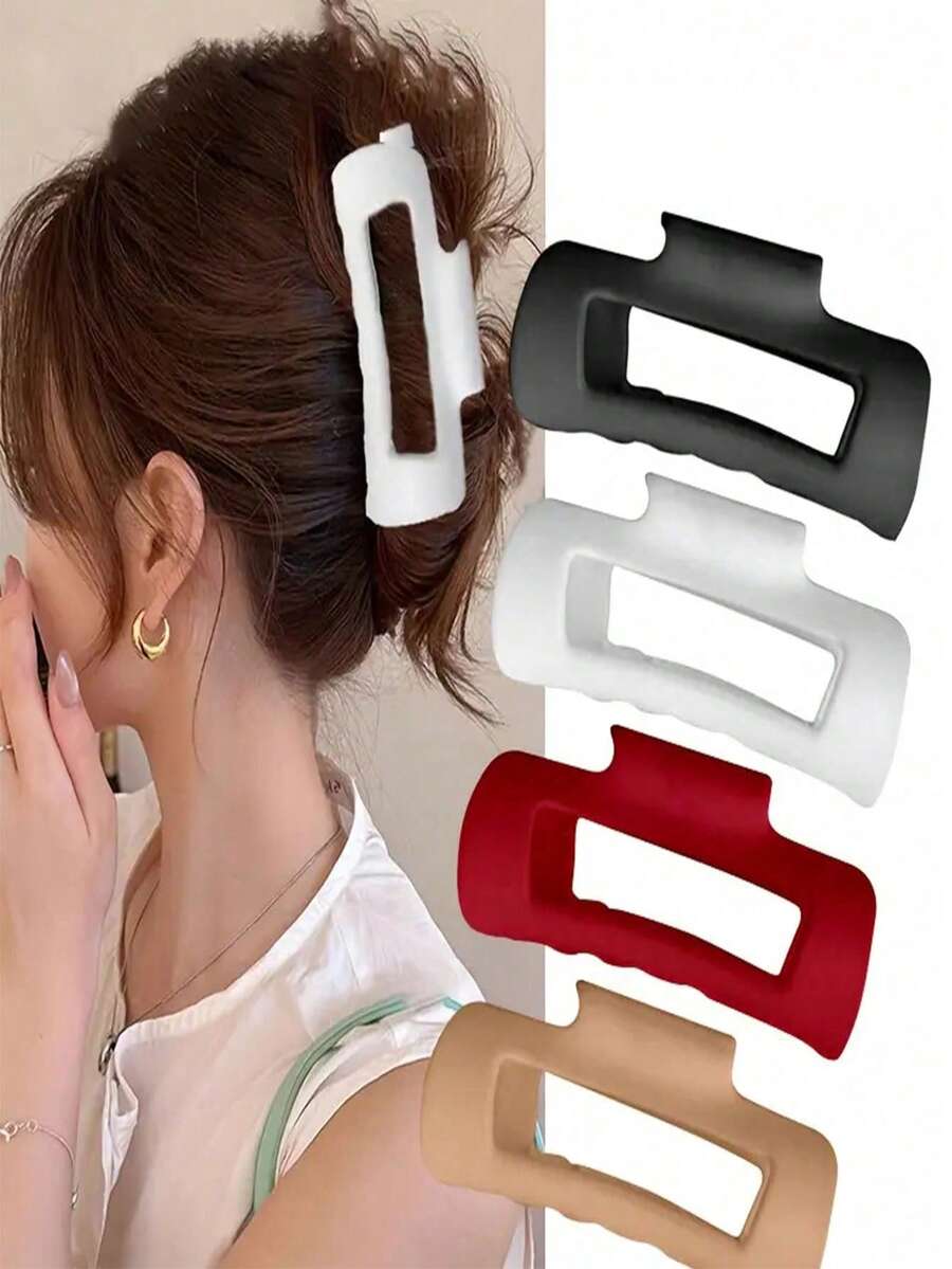 2pcs Soft Silicone Hair Claw, Silicone Grip Clips Won't Scratch Head, Anti-Fall For Driving, Protect Occiput, 4 Colors Available