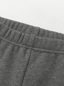 Balabala Girls Fleece Lined Leggings Soft Stretch Warm Bottoms For Tween Girl Autumn Winter Daily Wear - Dark Gray - View 3