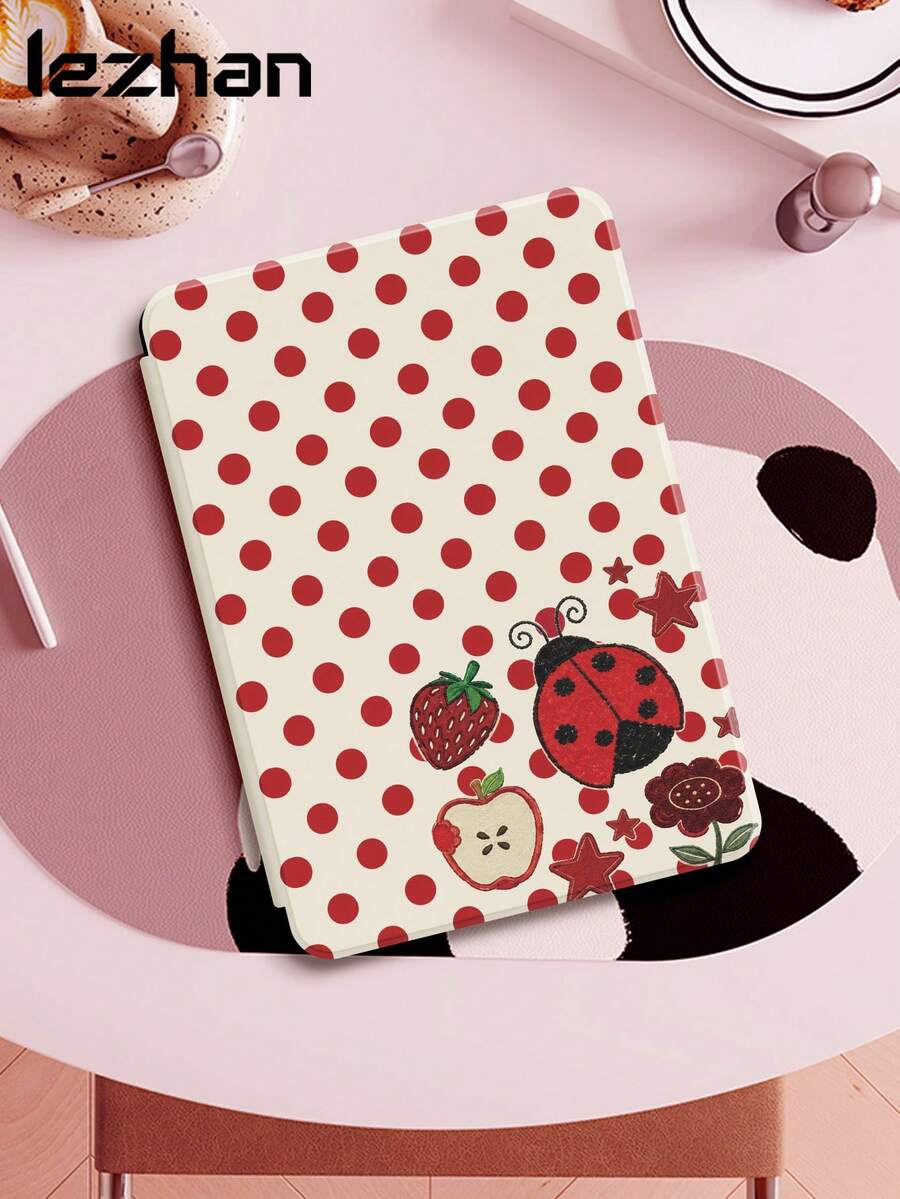 Lezhan 小瓢蟲紅色波點圖案保護殼,相容 Kindle 2024、Ko-Bo、Kindle NK 11/Kindle Youth Edition/Kindle Paperwhite 5,相容 iPad 10.2 吋 10 代/11(A16)2025(11 吋)、Galaxy Tab A8 10.5 吋 2022,具備自動喚醒/睡眠功能,輕巧便攜,完美貼合並保護您的閱讀裝置 - 彩色 - 查看 1