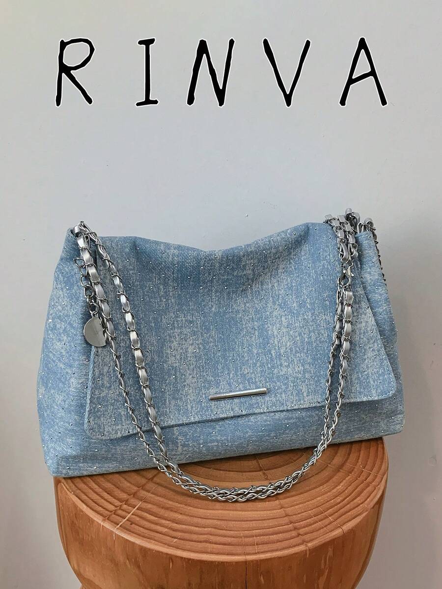 1 Solid Color Simple And Fashionable Multifunctional Zipper Closure Women's Bag,Shoulder Crossbody Bag,Suitable For Women's Daily Commuting Use - Baby Blue - View 1