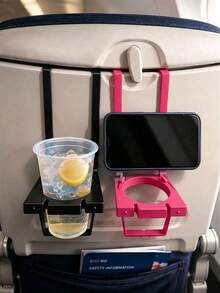 Multifunctional Airplane Cup Holder, Travel Phone Stand, Foldable Airplane Tray Drink Holder, 2-In-1 Travel Accessory, Foldable And Adjustable, Suitable For Most Airplane Seat Trays, Portable - Style C - View 5