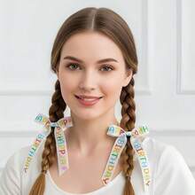 1 Roll Colorful Birthday Party Ribbon, Suitable For Gift Boxes, Cake Boxes And Inner Packaging Ribbon, Happy Birthday Printed Woven Ribbon, Colorful Cake Decoration Ribbon Gift Box Packaging Ribbon DIY Bows, Party Gift Decoration Ribbon, Birthday Cake Binding Ribbon, Halloween, Christmas Gifts - A - View 3