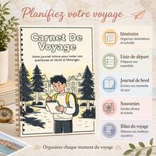 French Travel Journal Carnet De Voyage (French Version) - Trip Planner For Overwhelm Relief, Packing Checklist And Daily Activity Logbook For Self-Improvement Seekers And Busy Professionals - A5 - View 4