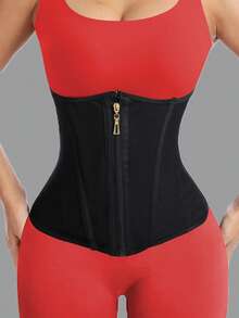 Women's Sports Waist Trainer, Adjustable Triple-Wrap Compression Waist Cincher, Segmented Body Shaping Corset Waist Belt - Black - View 7