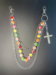 1pc Men's Mixed Color Punk Style Chain Waist Chain, Hip Hop Ins Minimalist Waist Chain, Suitable For Decorating Keychain Wallet Bag Buckle, Random Number Sequence Shipment - Multicolor - View 12