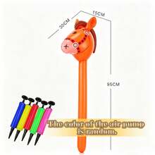 Soft PVC Inflatable Toy Role Play Durable Cartoon Pony Stick Outdoor Game Prop Activity Birthday Party Costume Photo Handheld Inflatable Stick - Multicolor - View 11