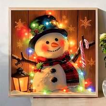 1PC DIY 5D Diamond Painting Kit Christmas Snowman Pattern - Round Full Diamond Art Mosaic Craft, Home Wall Decor, Unframed - No Frame - View 2