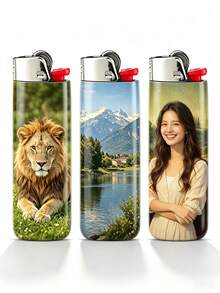 Custom Lighter Packaging Stickers, Can Print Personal Photos, Personalized Lighter Pocket Stickers, Lighter Advertising Decoration, Promotional Gifts, Can Print Logo And Slogan (Lighter Not Included) - Multicolor - View 4