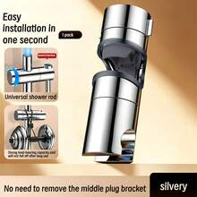 Shower Head Holder, Slide Bar Adjustable Shower Head Bracket, For Slide Bar Slider Clamp Bathroom Replacement Part, Rotatable Shower Head Holder, Home Bathroom Decor, Autumn Decor Bathroom Accessories - Silver - View 11