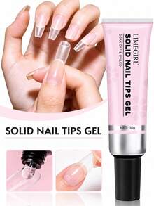LIMEGIRL 30g Solid Nail Tips Gel, Nail Extension Gel For Full Cover Tips, Clear Nail Tip Adhesive Gel, UV LED Gel For DIY Manicure - Solid Nail Glue - View 2