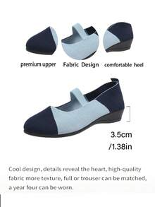 New Women's Wedge Heel Pumps, Colorblock Knit Upper, Elastic Strap, Commute & Date, Lightweight All-Season - Green - View 9