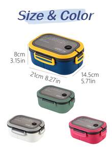 Leak-Proof School Lunch Box (Includes Matching Utensils), Large Capacity Bento Box, Microwave- Food Container, Snack And Food Storage Box, Suitable For Office Workers, Teenagers And Students, Ideal For Office, School, Picnic And Travel - Multicolor - View 10