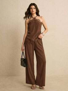 Women Two-Piece Outfits - Brown - View 6