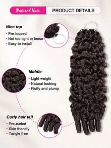 ISEE Burmese Curly Crochet Human Hair 16-24 Inch Dark Brown Color For Boho Braids Invisible Miracle Knots Style - S2 - View 5