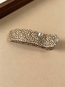 1pc Women's Vintage Multi-Pattern Acetate Alligator Hair Clip, Leopard Print Denim Shell Texture Side Clip, Elegant Back-Of-Head Hair Bun Clip, Versatile Hair Accessory For Dating - Multicolor - View 7