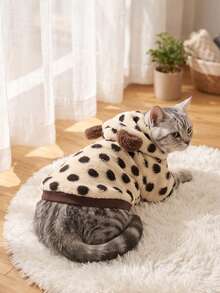 LUCKIE PAW 1pc Black & White Polka Dot Pet Sweatshirt, Physical Flea Prevention, Reduces Shedding, Warm & Breathable, Suitable For Small & Large Dogs And Cats, Indoor & Outdoor Use - Multicolor - View 6