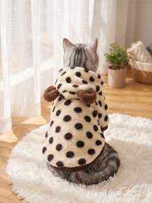 LUCKIE PAW 1pc Black & White Polka Dot Pet Sweatshirt, Physical Flea Prevention, Reduces Shedding, Warm & Breathable, Suitable For Small & Large Dogs And Cats, Indoor & Outdoor Use - Multicolor - View 5