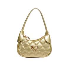Children's Mini Handbag For Girls, Quilted Heart Decor Princess Accessory Purse, Stylish Coin Pouch - A - View 8